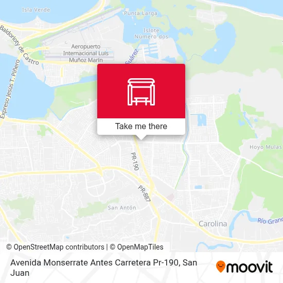 Avenida Monserrate Antes Carretera Pr-190 map