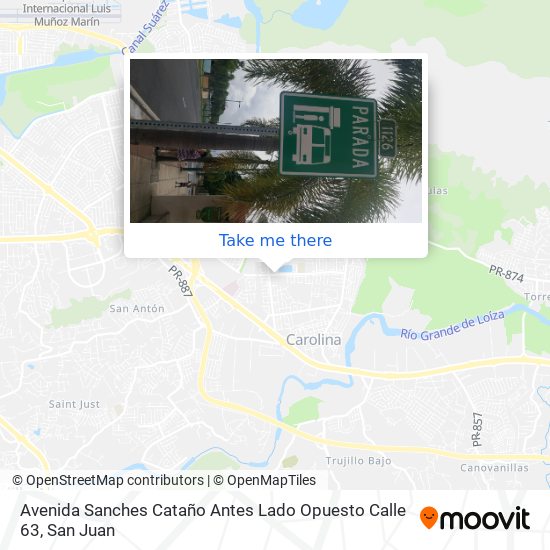 Mapa de Avenida Sanches Cataño Antes Lado Opuesto Calle 63