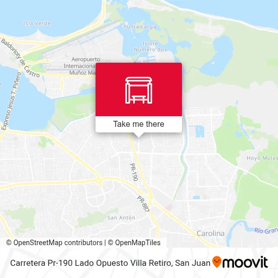 Mapa de Carretera Pr-190 Lado Opuesto Villa Retiro
