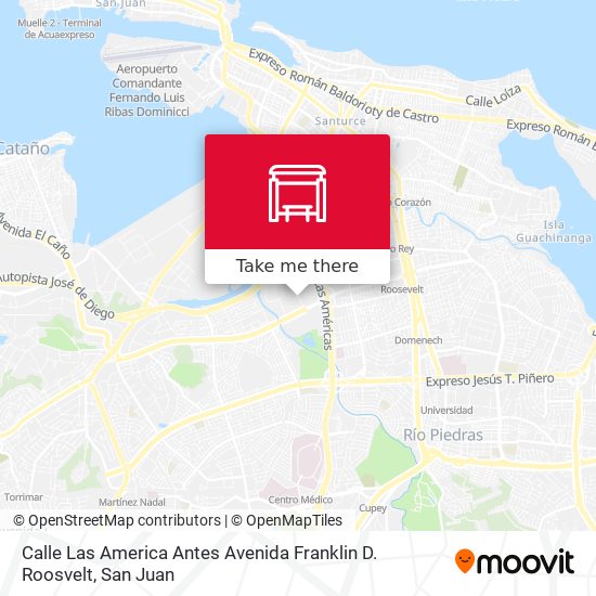 Mapa de Calle Las America Antes Avenida Franklin D. Roosvelt