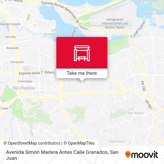 Mapa de Avenida Simón Madera Antes Calle Granados