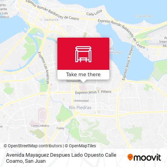 Mapa de Avenida Mayaguez Despues Lado Opuesto Calle Coamo