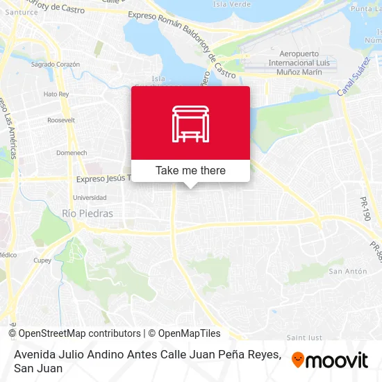 Mapa de Avenida Julio Andino Antes Calle Juan Peña Reyes