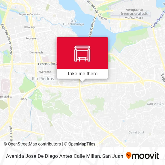 Mapa de Avenida Jose De Diego Antes Calle Millan