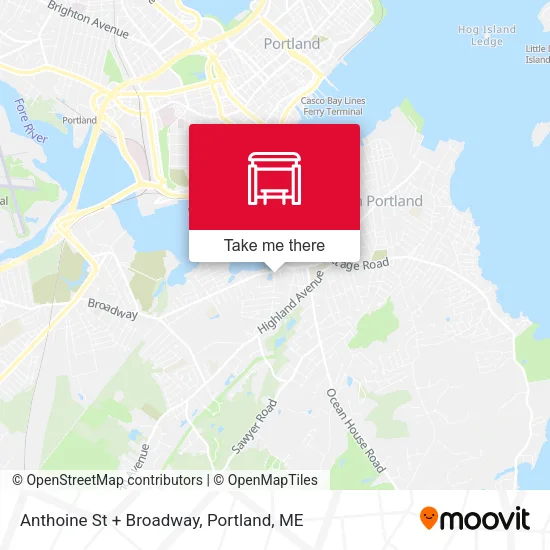Mapa de Anthoine St + Broadway