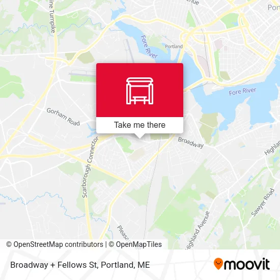 Broadway + Fellows St map