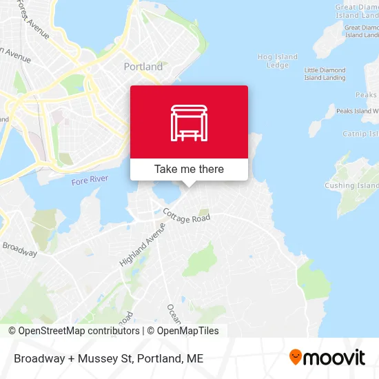 Broadway + Mussey St map