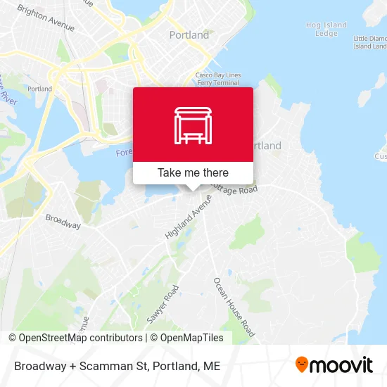 Broadway + Scamman St map