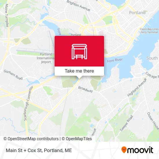 Main St + Cox St map