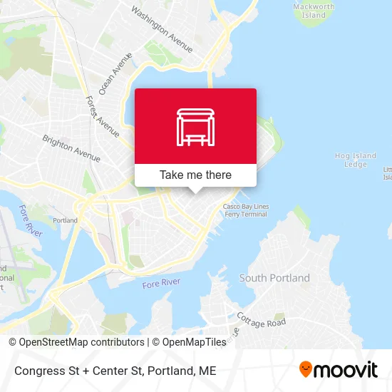 Congress St + Center St map