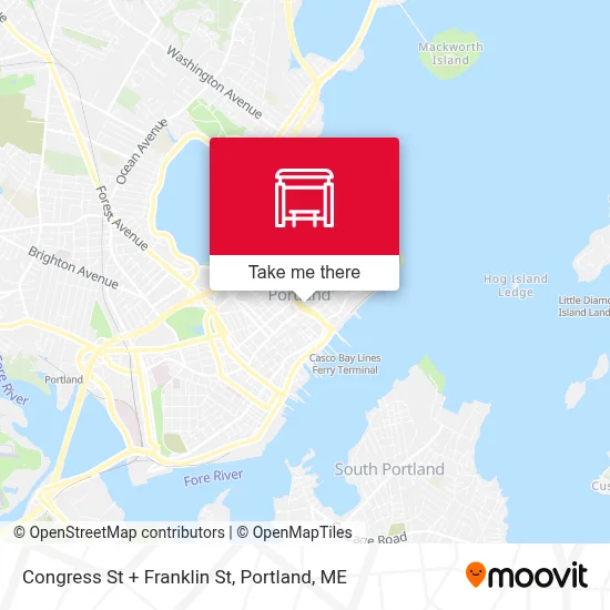 Congress St + Franklin St map