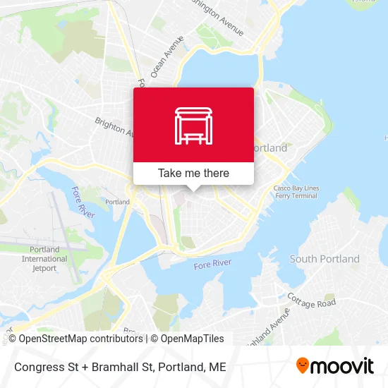 Congress St + Bramhall St map