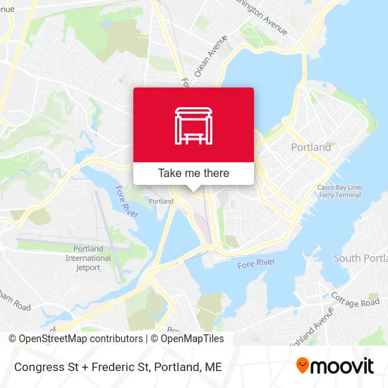 Congress St + Frederic St map