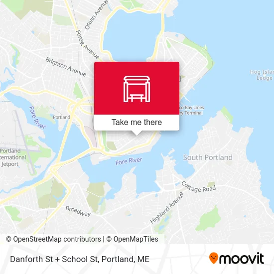 Danforth St + School St map