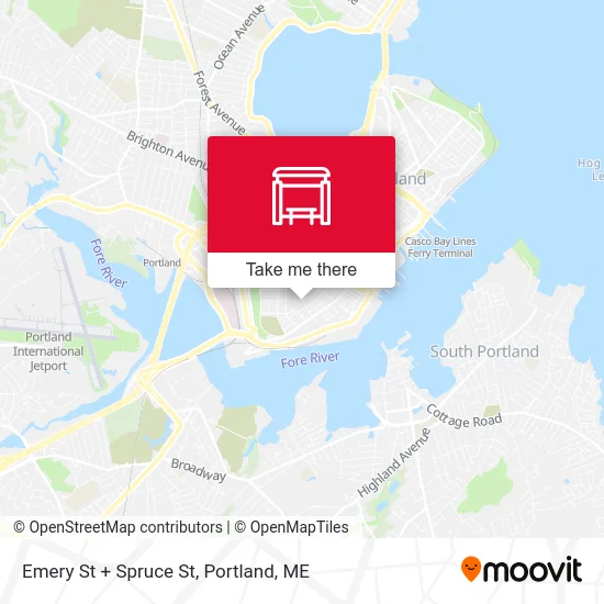 Emery St + Spruce St map