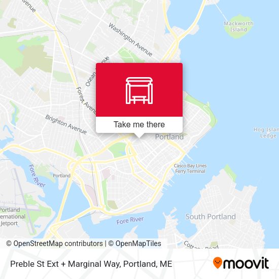 Preble St Ext + Marginal Way map