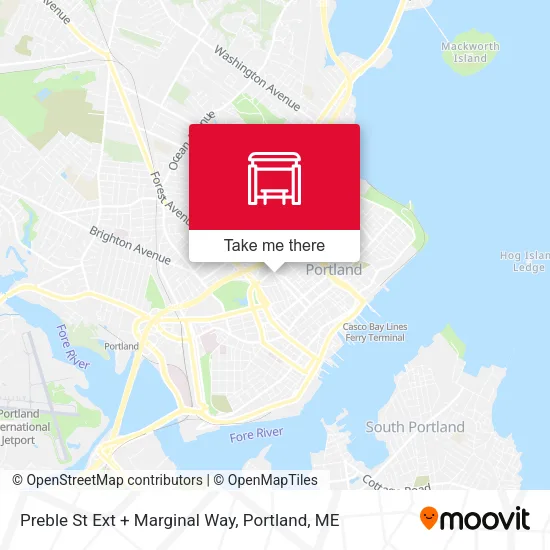 Mapa de Preble St Ext + Marginal Way