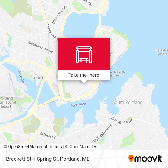 Mapa de Brackett St + Spring St