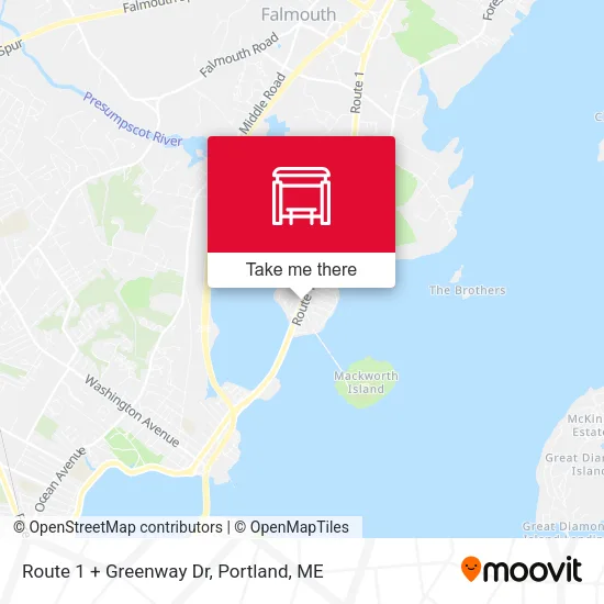 Mapa de Route 1 + Greenway Dr