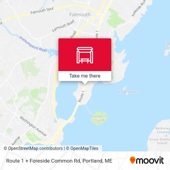 Mapa de Route 1 + Foreside Common Rd
