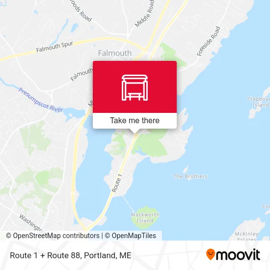 Mapa de Route 1 + Route 88