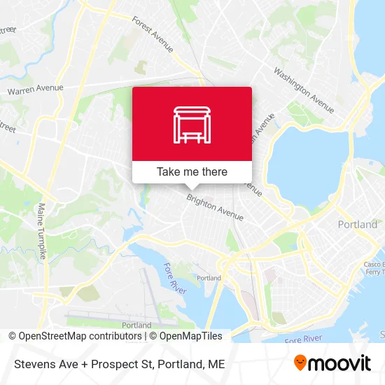 Stevens Ave + Prospect St map