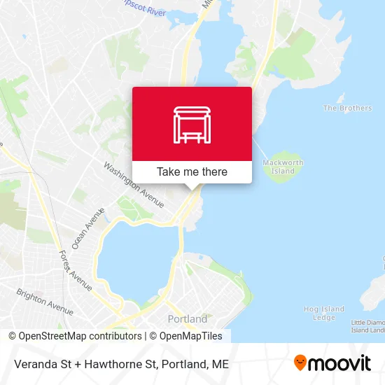 Veranda St + Hawthorne St map