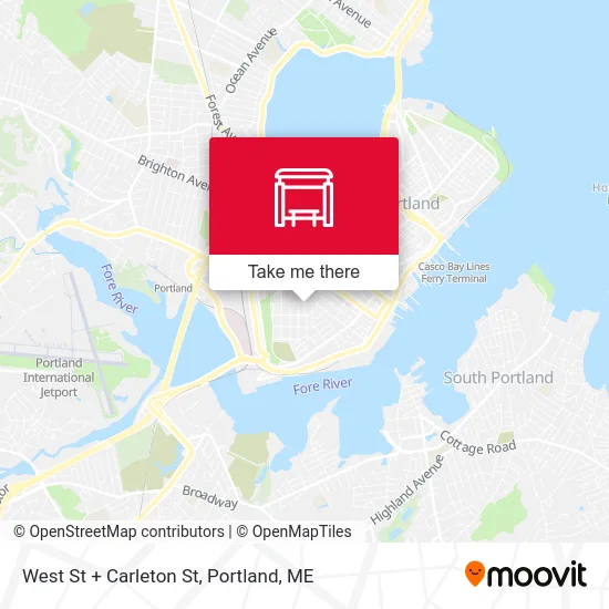 West St + Carleton St map