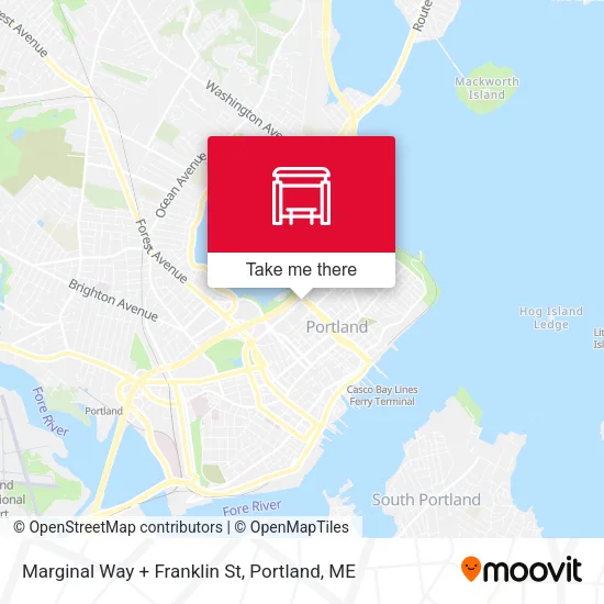 Marginal Way + Franklin St map