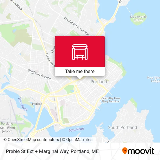 Mapa de Preble St Ext + Marginal Way