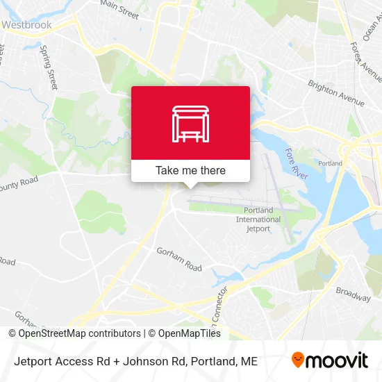 Mapa de Jetport Access Rd + Johnson Rd