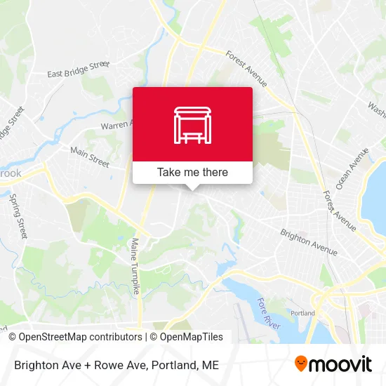 Brighton Ave + Rowe Ave map