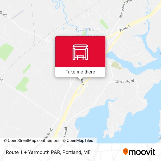 Mapa de Route 1 + Yarmouth P&R