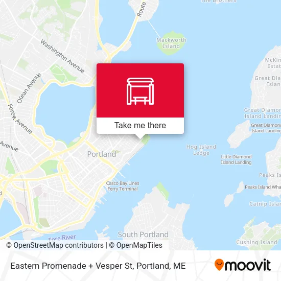 Mapa de Eastern Promenade + Vesper St