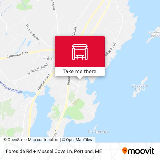 Foreside Rd + Mussel Cove Ln map