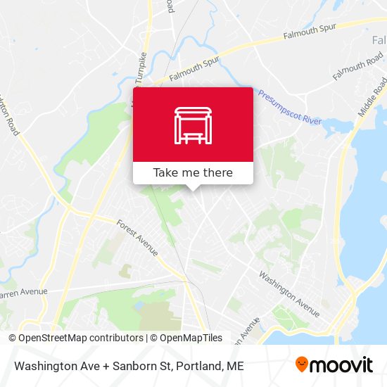Washington Ave + Sanborn St map