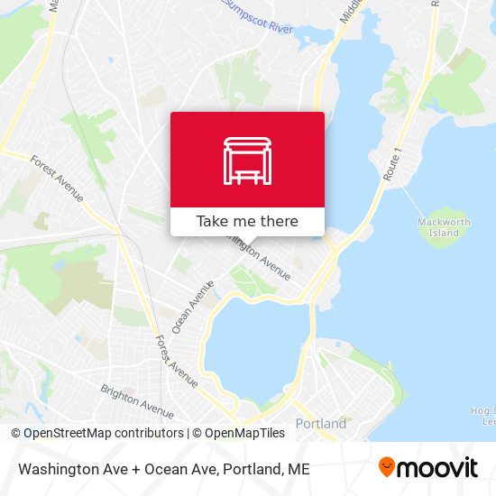 Washington Ave + Ocean Ave map