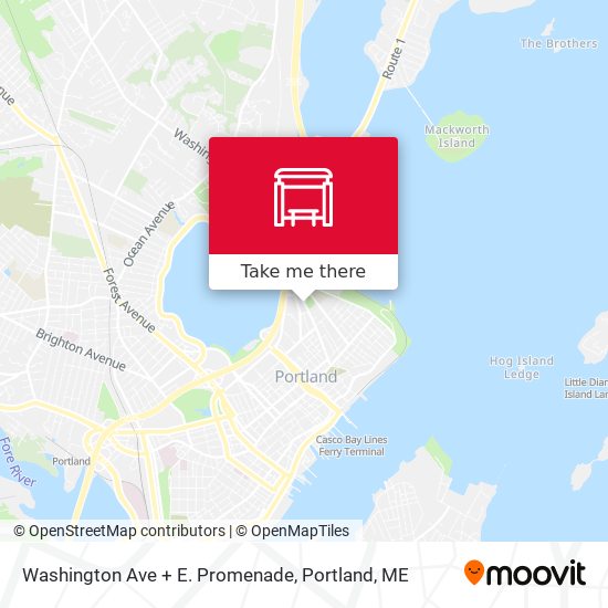 Washington Ave + E. Promenade map