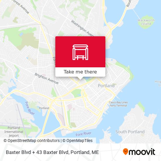 Mapa de Baxter Blvd + 43 Baxter Blvd
