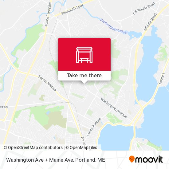 Washington Ave + Maine Ave map