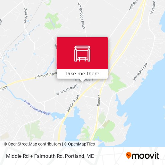 Middle Rd + Falmouth Rd map