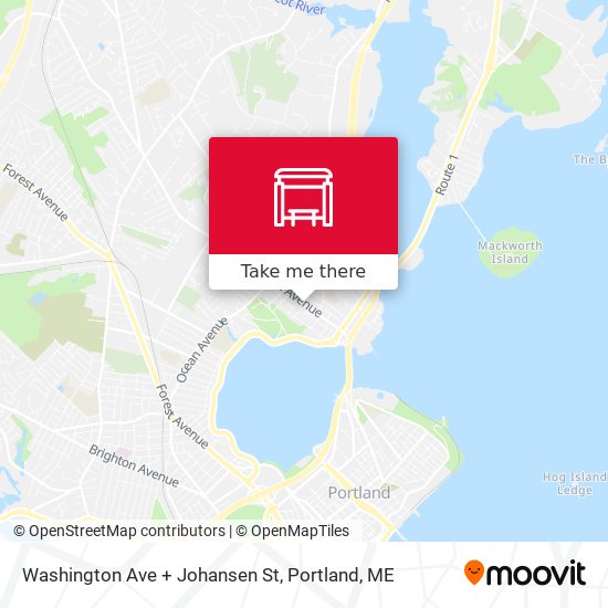Mapa de Washington Ave + Johansen St