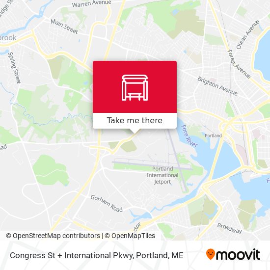 Congress St + International Pkwy map