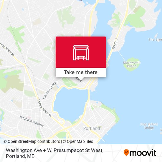 Washington Ave + W. Presumpscot St West map