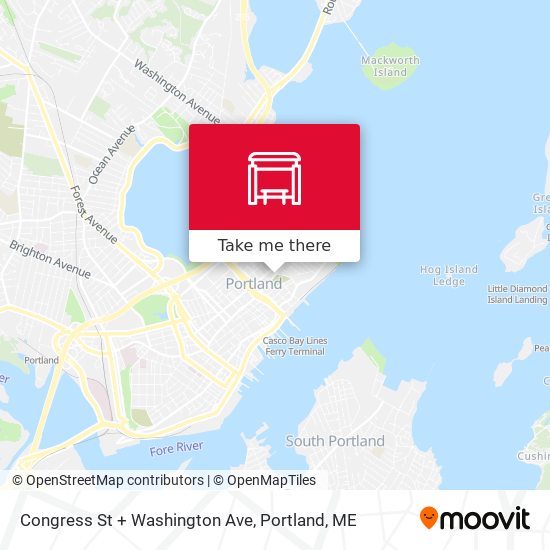 Congress St + Washington Ave map