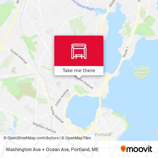 Washington Ave + Ocean Ave map