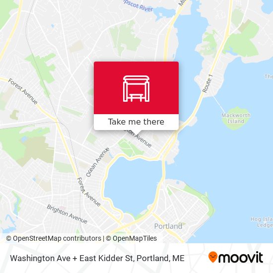 Mapa de Washington Ave + East Kidder St