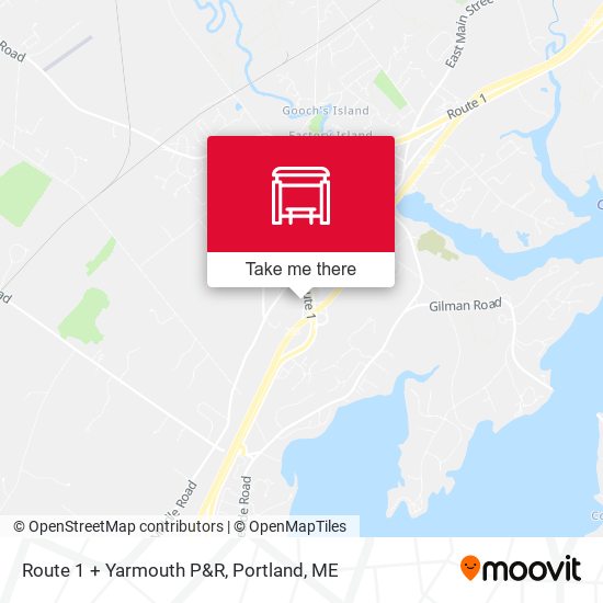 Route 1 + Yarmouth P&R map