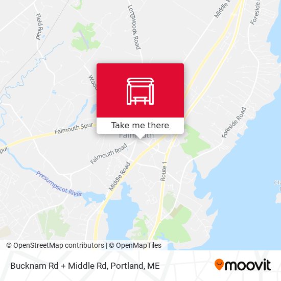 Bucknam Rd + Middle Rd map