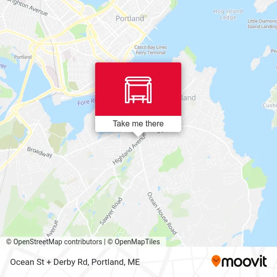 Ocean St + Derby Rd map